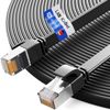 HB-DIGITAL 5 m LAN Cable RJ45 Patch Cable with CAT 7 Raw Cable U/FTP Flat - 10 Gigabit Ethernet Network Cable Copper Professional PiMF for Patch Panel Switch PC Router - Black