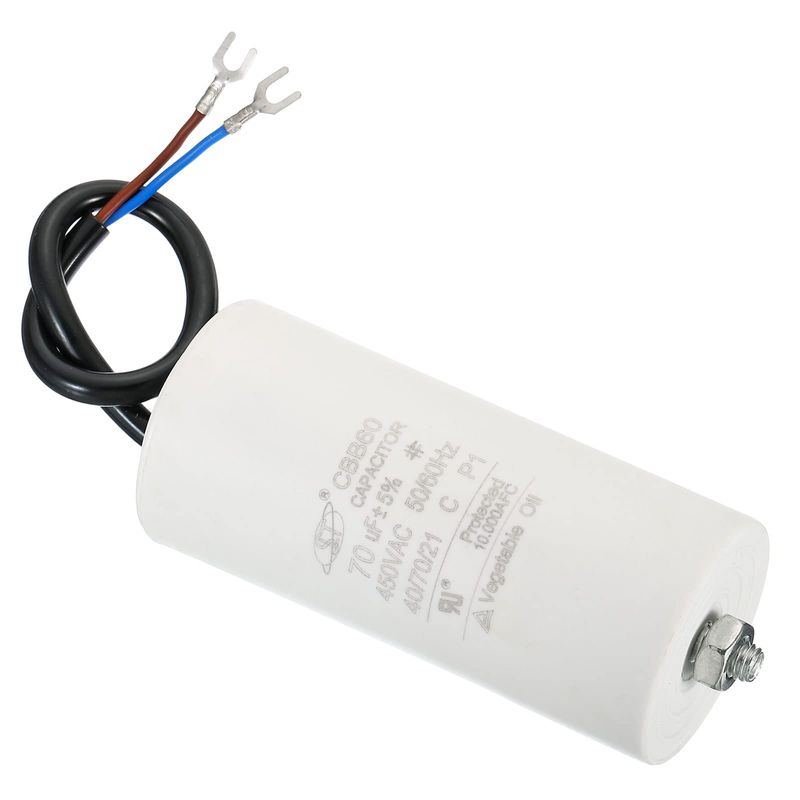 PATIKIL Condensador CBB60 70uF 450V CA - Arranque Para Motor De Bomba Agua, Lavadora, Compresor (2 Cables)
