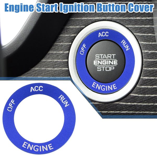 Engine Start Button Sticker for Dodge Charger Challenger Aluminum Alloy Blue