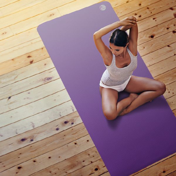 I Warner NBR 16mm 20mm Wide Yoga Mat Noise between Floors Thick Mat Exercise Guide Poster, Purple