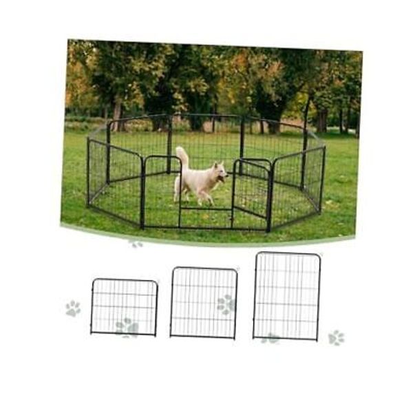 Dog Playpen for Yard, Foldable Metal Dog Exercise Playpen 8 Panels 24 inch