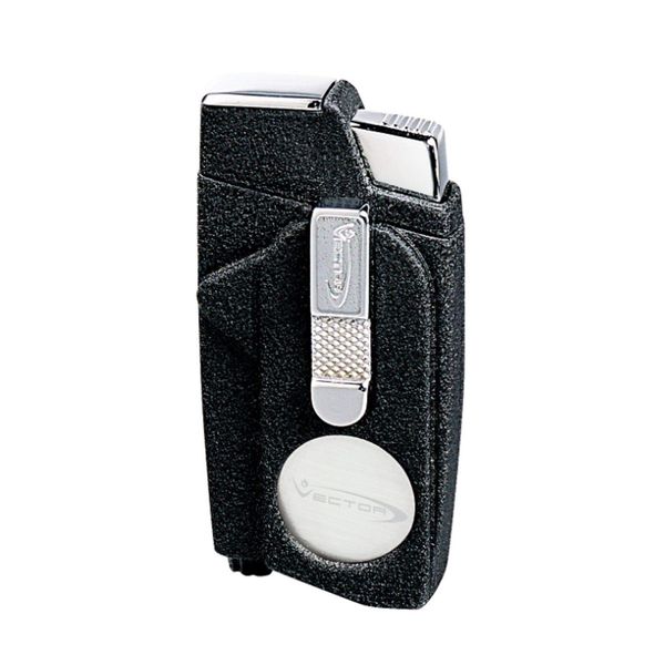 Vector Xcaliber Lighter with Cutter, Black Crackle