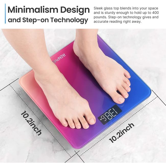 Digital Bathroom Scale, Highly Accurate Body Weight Scale with Lighted LED