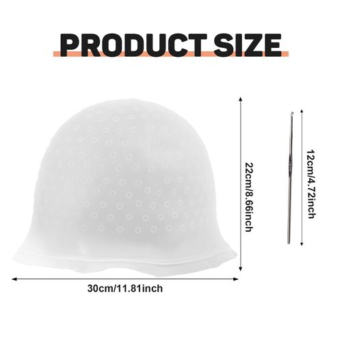 Highlighting Cap, Silicone Highlighting Cap with Hook Professional Reusable Highlighting Caps and Hook Kit Hairdressing Dyeing Staining Tools for Women Men