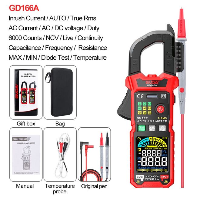 Professional Digital Multimeter Automotive Tester True RMS 600V