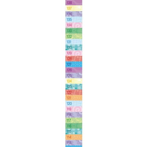 Measure Me! Roll-up Door Frame Height Chart for Childrens Nursery - Pastel Rows