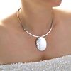 The Mexican Collection Hallmarked Solid 925 Sterling Silver Hammered Choker Torc Necklace