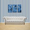 MyTinyWorld Dolls House Miniature Blue Mixed Striped Wallpaper