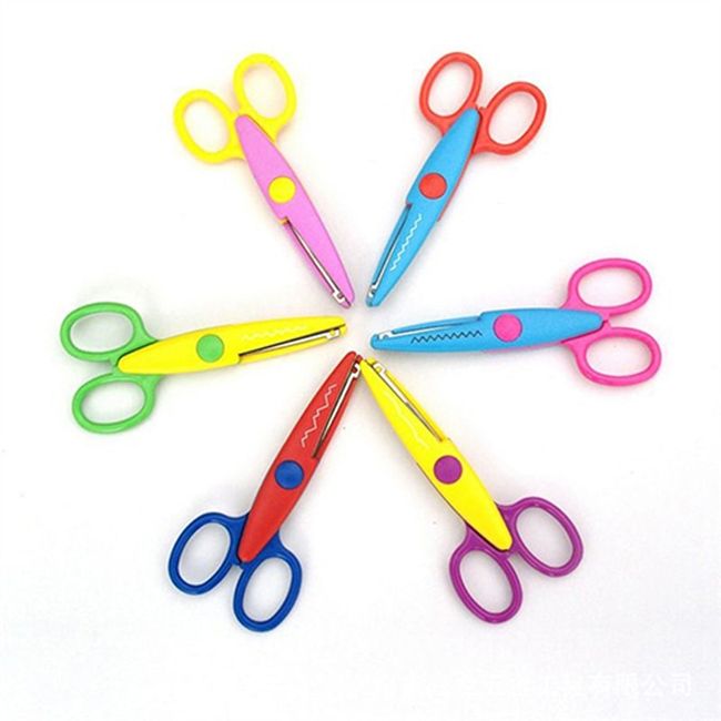 6Pcs/Set Children Kids Paper Craft Scissors 6 Cutting Patterns