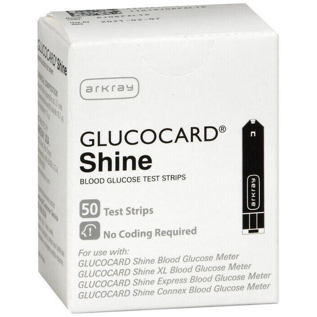 GLUCOCARD SHINE BLOOD GLUCOSE TEST STRIPS 50CT