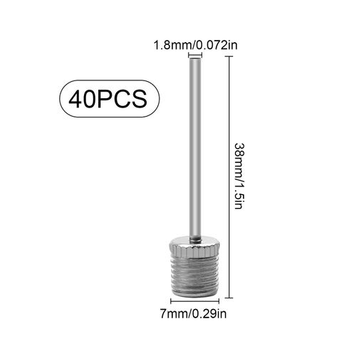 AMONENZ 40 pieces air pump needles, stainless steel needle for ball pump, American ball pump needle, needle length 3 cm, mounting hole 7.5 mm, widely used as pump ball needle replacement