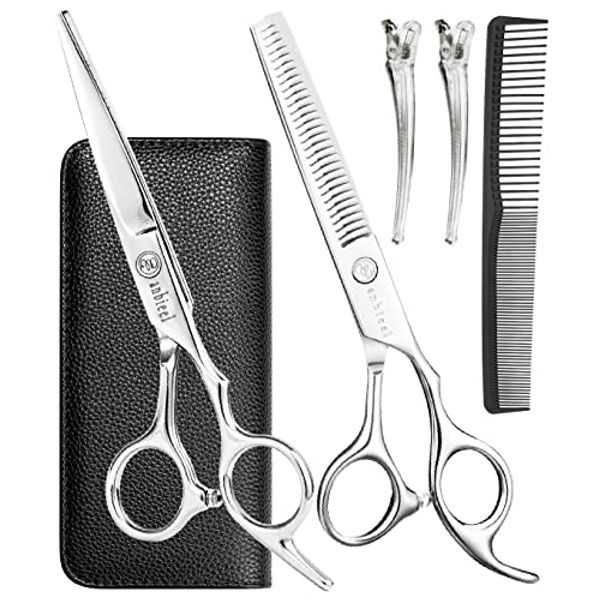 anbieel (supervised by a professional hairdresser) Haircutting scissors, thinning scissors set, low thinning rate, hair cutting scissors, self-cut