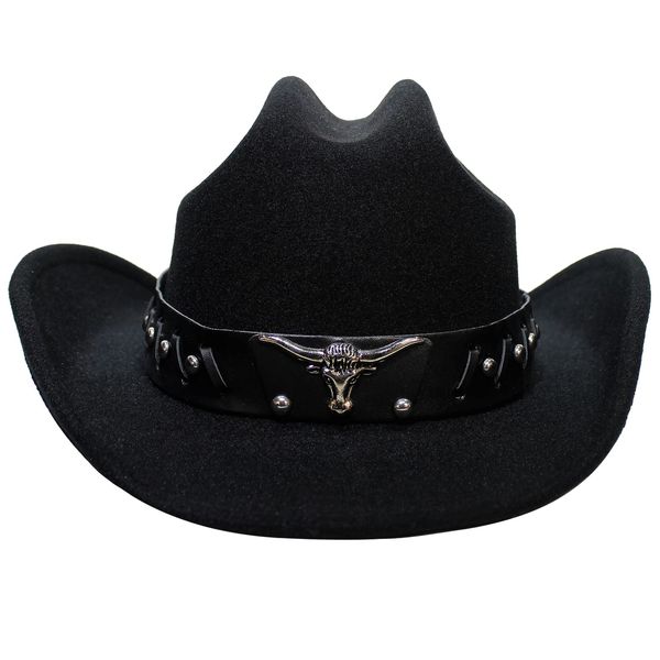 Kalerona Black Cowboy Hats for Women & Men Cowgirl Hats with Belt