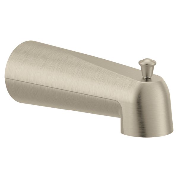 Moen Eva Replacement Tub Diverter Spout for Bathroom Shower Faucet with Slip Fit Connection, Brushed Nickel - Ideal for Water Delivery, 3853BN, Brushed Nickel