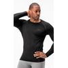 DEVOPS 2 Pack Men's Thermal Long Sleeve Compression Shirts (Large, Black/Black)