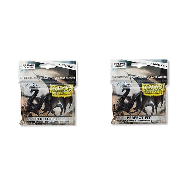 2 Packs Dragon Shield Inner Sleeve Sideloader Smoke Standard Size 100 ct Card Sleeves Individual Pack