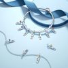 March Birthstone Charms for Pandora Bracelets Round Crown Shape