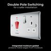 BG Electrical Double Pole Cooker Control Unit with Single Socket and Power Indicator