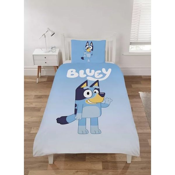 dreamtex BLUEY Single Duvet Set Reversible Bedding Featuring Bluey Wave