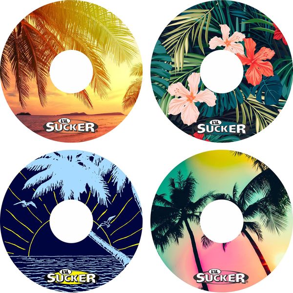 L’il Sucker Tropical Suction Rings Cup Drink Coaster Holders 4 Pack