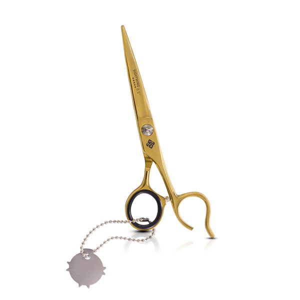 Sightwing Modern Hair Shears - 6.5 Inch Cutting Scissors Premium with Leather Case and cushioned grips Attractive Razor Edge Blade Professional for Women Men, Gold