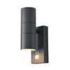 LITECRAFT Kenn Outdoor Up & Down Wall Light with PIR Motion Sensor & LED Bulbs - (Anthracite)
