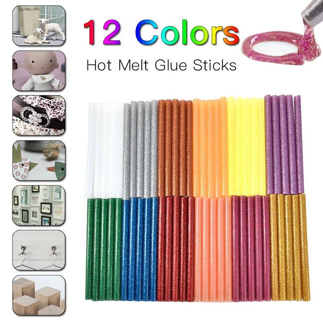 50pcs Hot Melt Glue Sticks 7mm x 100mm Glitter Popular Color for 7mm Hot Glue  Gun