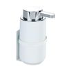 WENKO Woya Wall Soap Dispenser, Refillable Ceramic Pump, 250 ml, White