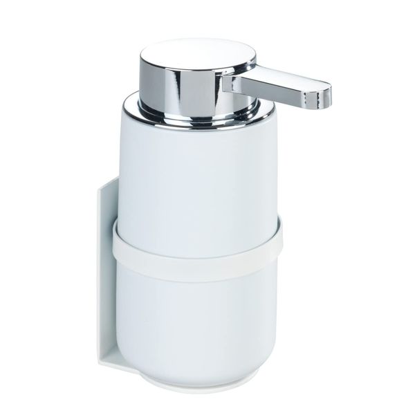 WENKO Woya Wall Soap Dispenser, Refillable Ceramic Pump, 250 ml, White