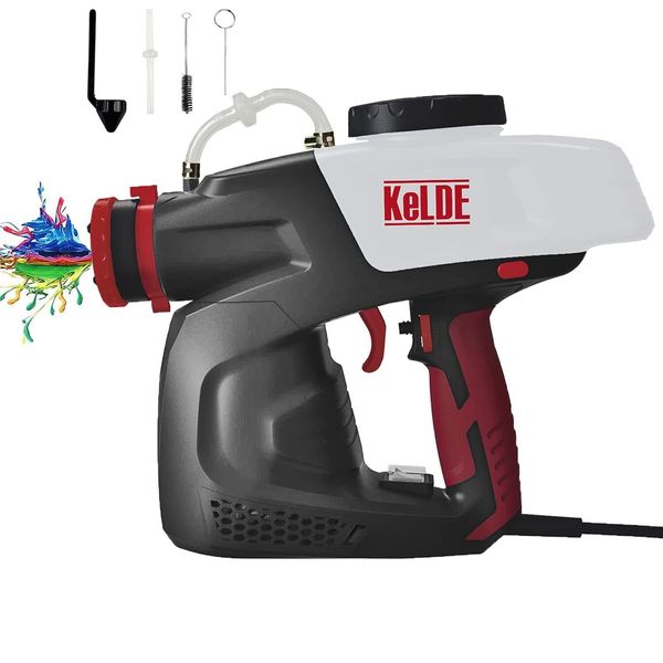 HVLP Paint Sprayer, KeLDE 600W Electric Paint Spray Gun with 3 Spray Patterns...