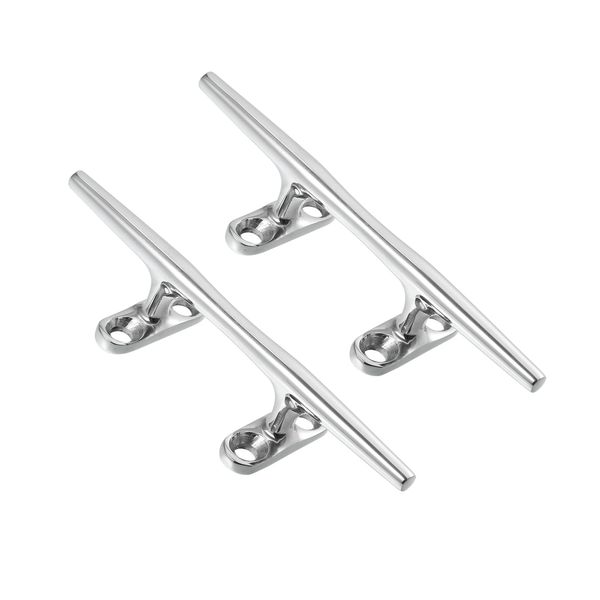 Motoforti Universal Boat Flagpole Cleat Hook,Stainless Steel, Silver Tone,2pcs