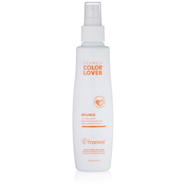 Framesi Curly Hair Care | Color Lover Bounce Curl Rejuvenator, Leave In Conditioner Spray | Eliminates Frizz | Defines Curls | 6 fl oz | Vegan | Color Treated Hair