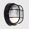 MiniSun | Modern Black Security Round Bulkhead Wall Light | Security Lighting, Home Décor & Improvement Essential | Includes 4W LED Bulb