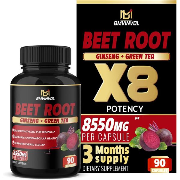 Beet Root Extract Capsules 8550Mg - Green Tea, Red Spinach, Ginseng - S