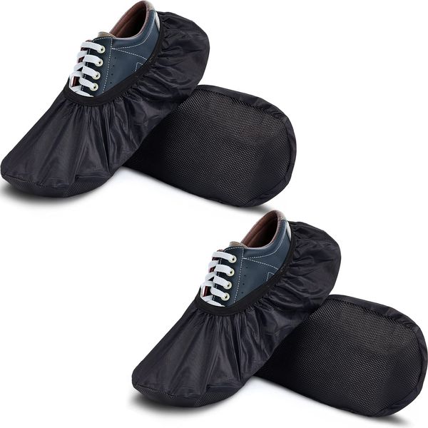 SATINIOR 2 Pairs Black Bowling Shoe Covers Non-Slip Bowling Shoe Covers Shoe Protector Covers for Bowling Adults (L)