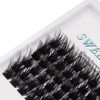 Bodermincer 72 Cluster Bundles 3D Effect Glue Bonded Individual LashEyelash Extensions Natural Style (12MM)