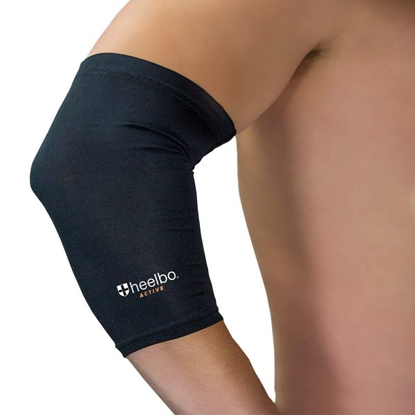 Heelbo Elbow Sleeve and Elbow Compression Sleeve with Copper Infused Fibers and Breathable Fabric for Tendonitis, Golfers Weight Lifting, Tennis Elbow or Arthritis for Men and Women, Black, Large