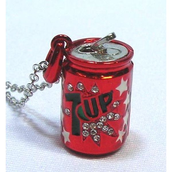 7UP Can Charm Necklace with Small Red