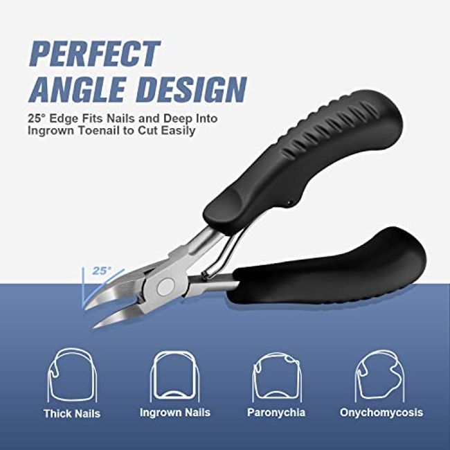 Toenail Clippers, Medical Grade Toe Nail Trimmer, Nail Clippers for Thick  Nails or Ingrown Toenail Tool, Stainless Steel Sharp Pedicure Toe Nail  Clippers Adult, with Easy-to-Grip Rubber Handle. 