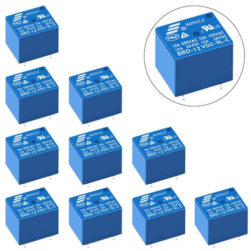 [REYLNXR] Mini Relay PCB Relay SRD-12VDC-SL-C 5 Pieces Mini Power Cord Relay (12V, 10pcs)