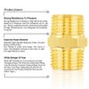 TAILONZ PNEUMATIC 1" NPT Male Pipe Hex Nipple, Brass Pipe Fitting（2Pcs）