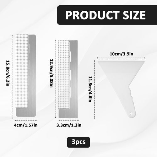 BOHUIZ 3Pcs Stainless Steel Diamond Drawing Ruler, 5D Diamond Drawing Mesh Ruler with 240 and 400 Blank Grids for DIY Art Crafts Painting Tools