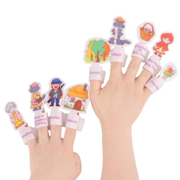 CHEFAN Story Time Finger Puppets-Little Red Riding Hood Finger Puppets for Toddlers Theater Storytelling and Playtime