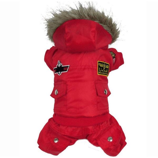 Air Force Inspired Four-Legged Pet Suit - Stylish Autumn And Winter Coats For Dogs - Red / S