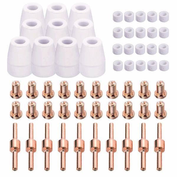 SUSEMSE PT-31 60PCS Plasma Cutter Tip Nozzle Electrode Cutting Consumable Accessories kit fit LG-40 CT520 LT3500 CUT50 CT312 LT5000D CUT40D LGK40