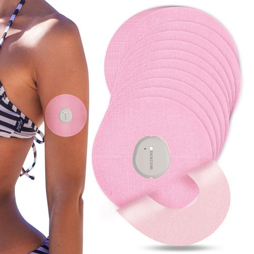 Dexcom G7 Adhesive Patches - 40 Packs Dexcom One Patches Waterproof Breathable Sensor Tape for Dexcom G7 Overpatch Protection for 10 Days by YOUSHARES (Pink)