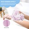 Toplive 2Pcs Bath Shower Loofah Sponge,Long Stretch Back Sponge Exfoliating Back Scrubber for Shower for Women and Men-Pink+Purple