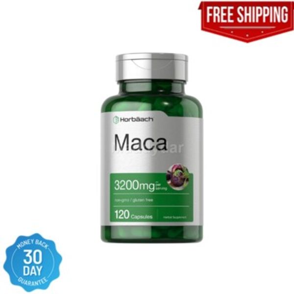 Maca Root Capsules 3200 mg | 120 Pills Peruvian Maca Extract for Men Gluten Free