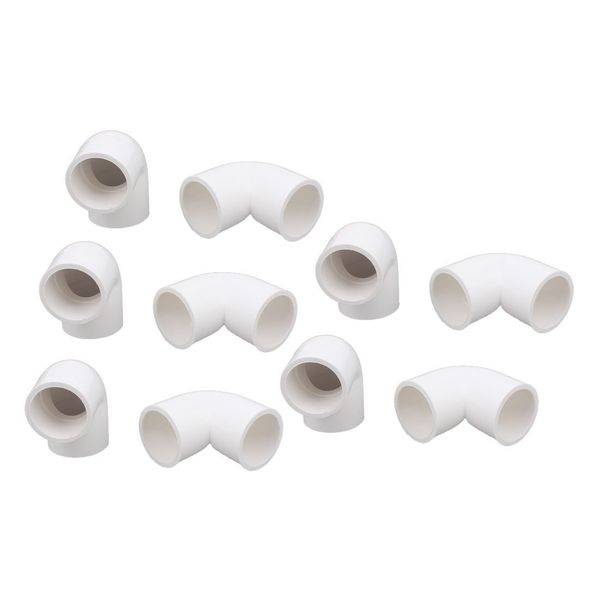 sourcingmap 10 Pcs 25mm Dia 90 Degree Elbow Type PVC-U Pipe Connector Adapter Fitting White