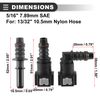 Motoforti Universal Fuel Line Hose Quick Release Connector, Nylon, Black, 2 Set